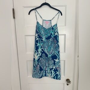 Lilly Pulitzer M Blue Pink and White Slip Dress